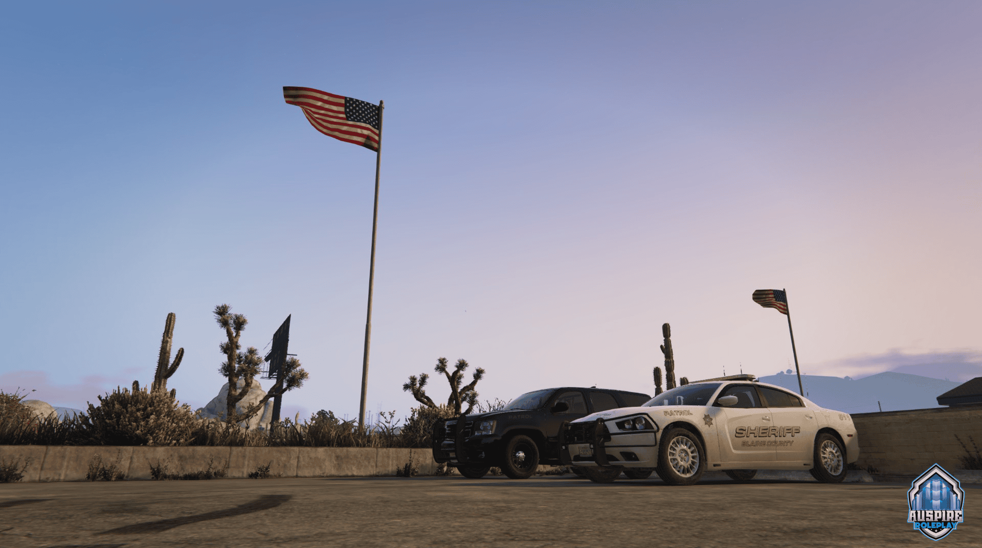 BCSO Parking Lot w/ Flag